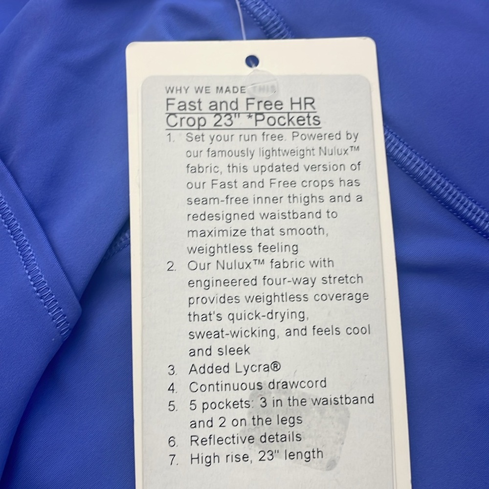 NEW!!! FAST and Free HR Crop 23" *POCKETS - Picture 5 of 6